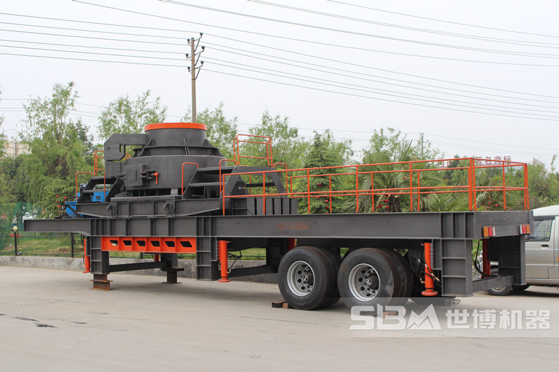 放在汽車上的打沙機(jī)，流動制砂機(jī)設(shè)備